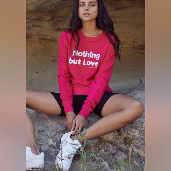 Spiritual Gangster Nothing But Love Savasana Pink Sweatshirt Small - Picture 2 of 16
